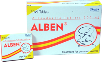 Alben (Albendazole) 200mg tablets