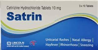 Satrine (Cetirizine Hydrochloride) 10mg Tablets in Tanzania | Yebi Health