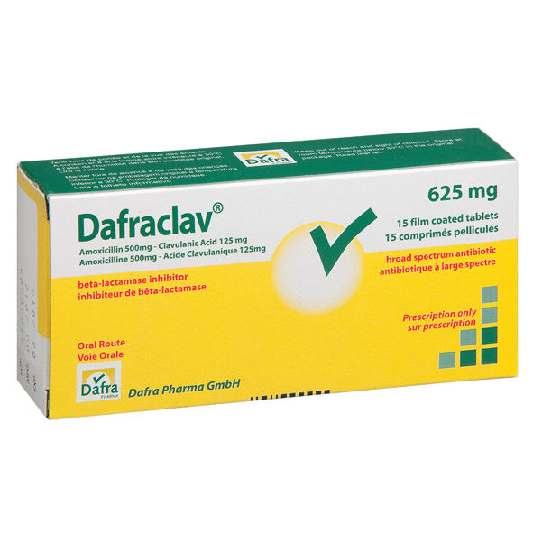 Dafraclav (Amoxicillin & Clavulanate) 625mg tablets