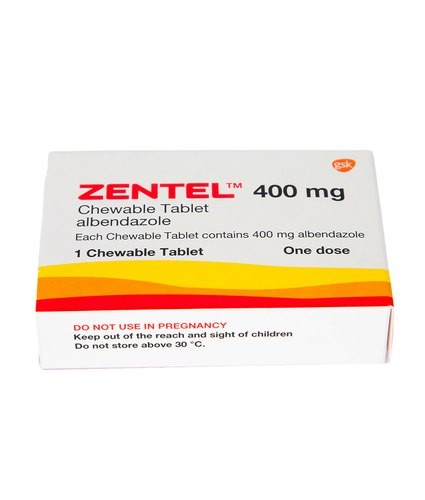 Zentel 400 mg (Albendazole) Tablets