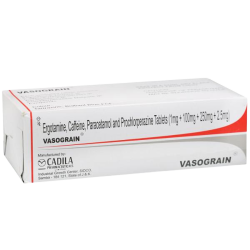 Vasograin Caffeine + Ergotamine + Paracetamol + Prochlorpera Tablets